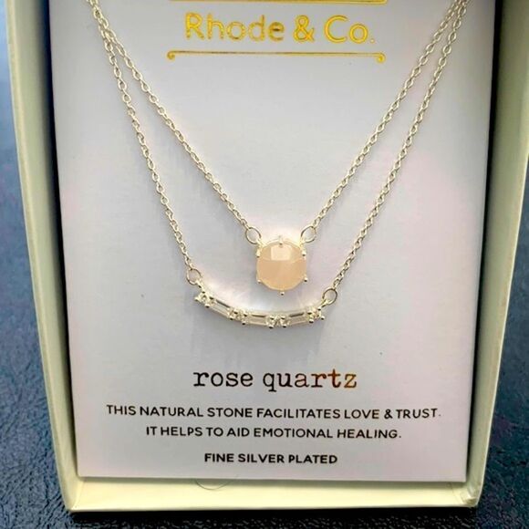 Rhode & Co Rose Quartz Necklace – Double Strand with Gift Box – New - Picture 2 of 5